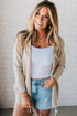 Mix Pattern Hollowed Knit Open Front Cardigan